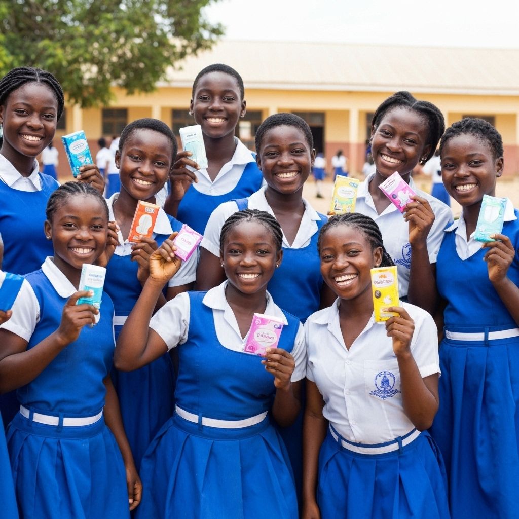 Girls benefiting from our menstrual health programs